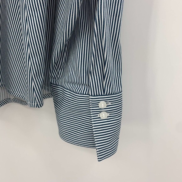 Lane Bryant Outlet Shirt Size 22 Striped Long Sleeve Button Up Collared Stretch - Picture 4 of 8